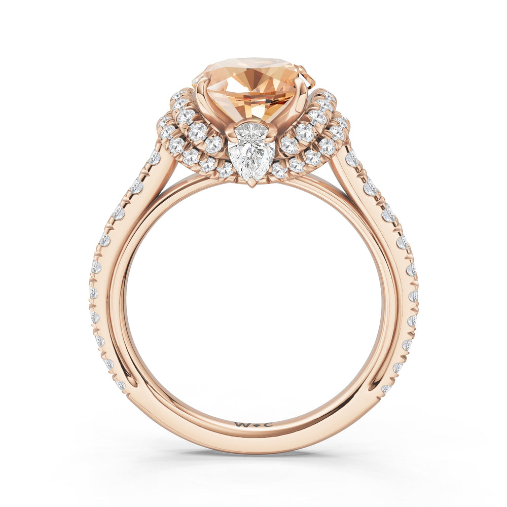 The Aurielle Ring with Created Morganite Cut Diamond in 14KT Rose Gold view 2

