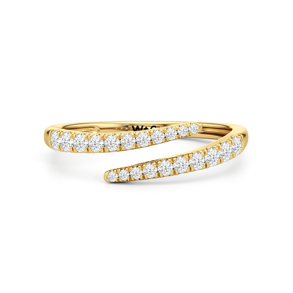 The Abigail Cross Over Ring with 14KT Yellow Gold / 1/4 / 6 Cut Diamond in 14KT Yellow Gold / 1/4 / 6 view 1
