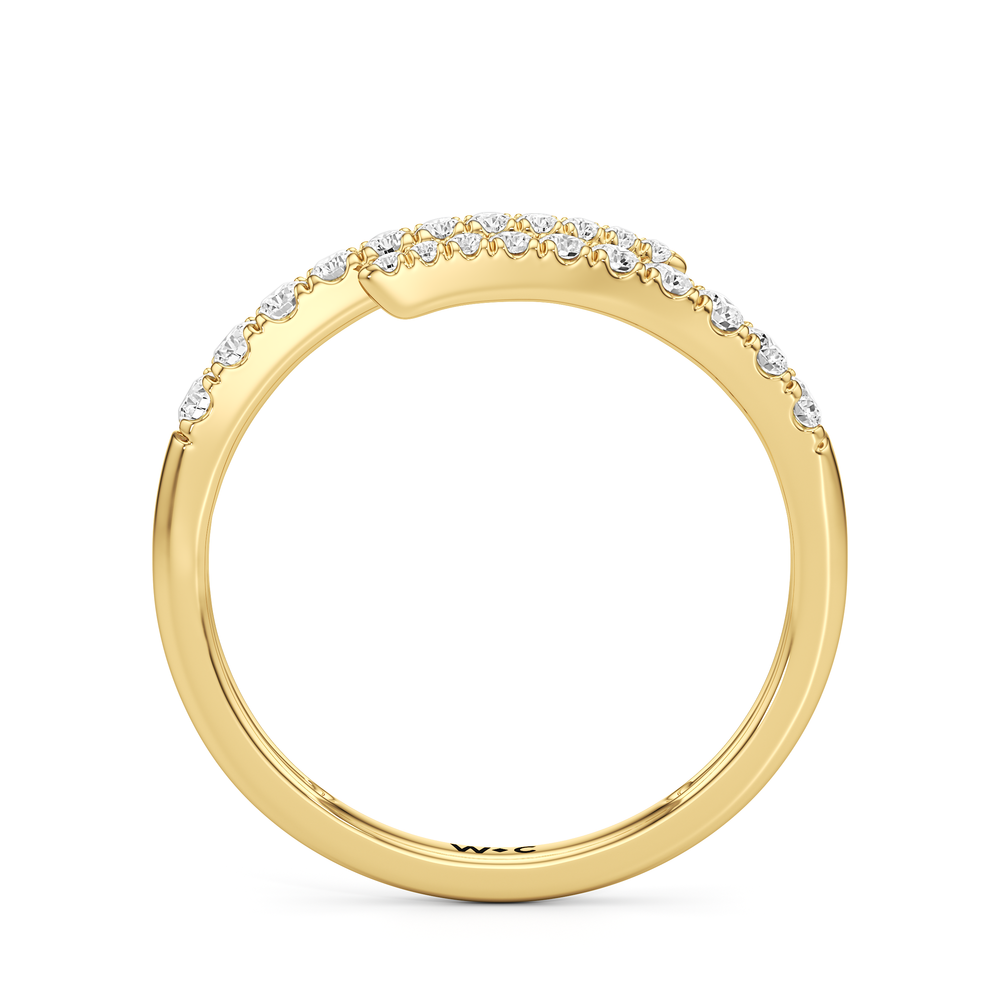 The Abigail Cross Over Ring with 14KT Yellow Gold / 1/4 / 6.5 Cut Diamond in 14KT Yellow Gold / 1/4 / 6.5 view 4
