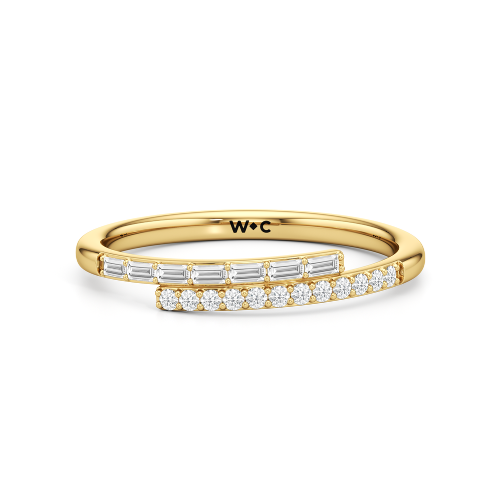 The Juliet Crossover Ring with 18K Yellow Gold Vermeil / 1/5 / 7 Cut Diamond in 14KT 18K Yellow Gold Vermeil / 1/5 / 7 view 1
