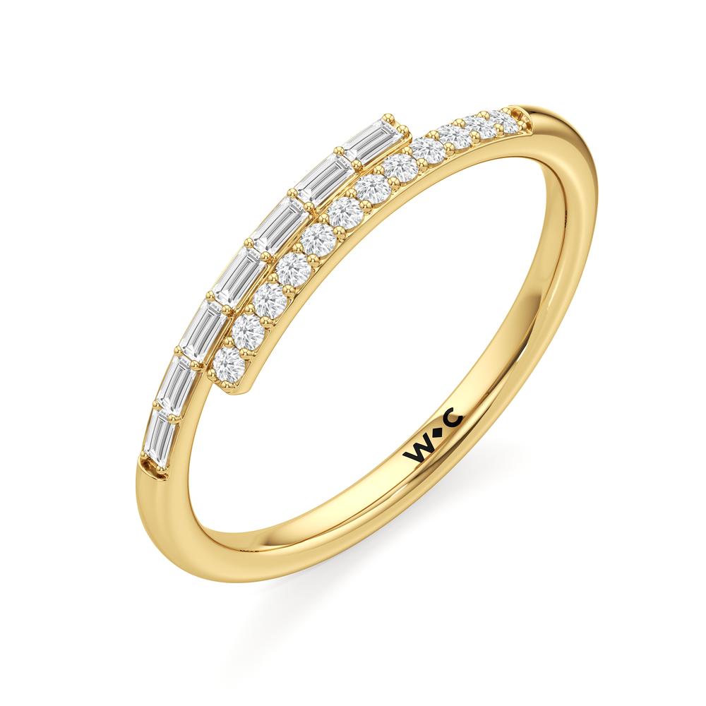 The Juliet Crossover Ring with 18K Yellow Gold Vermeil / 1/5 / 7 Cut Diamond in 14KT 18K Yellow Gold Vermeil / 1/5 / 7 view 5
