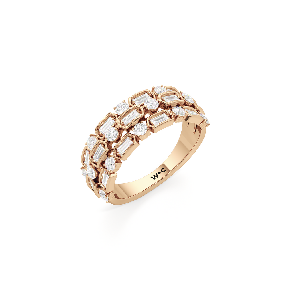 The Olivia Ring with 18K Rose Gold Vermeil / Lab / 1 Cut Diamond in 14KT 18K Rose Gold Vermeil / Lab / 1 view 3
