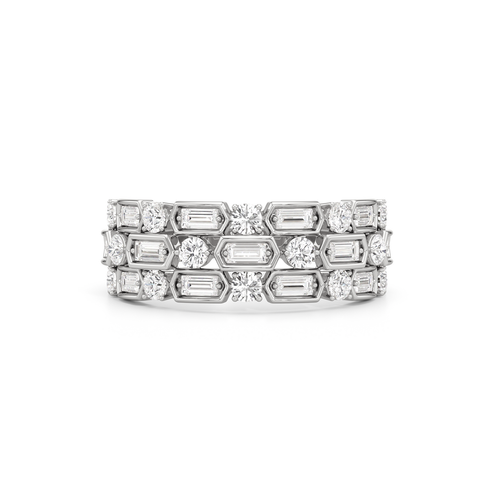 The Olivia Ring with Sterling Silver / Lab / 1 Cut Diamond in 14KT Sterling Silver / Lab / 1 view 1
