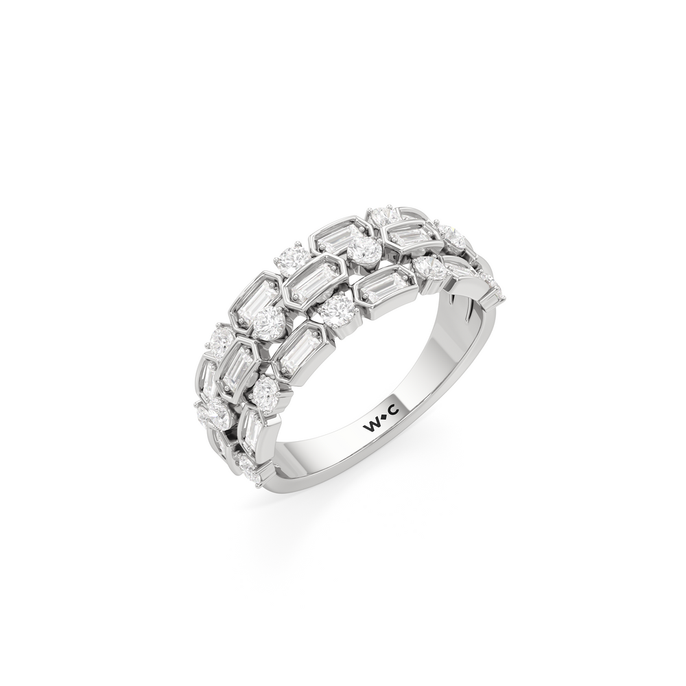 The Olivia Ring with Sterling Silver / Lab / 1 Cut Diamond in 14KT Sterling Silver / Lab / 1 view 3
