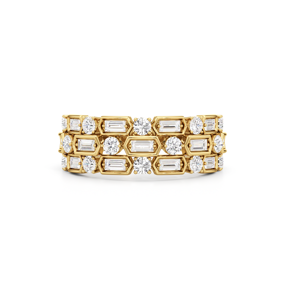 The Olivia Ring with 18K Yellow Gold Vermeil / Lab / 1 Cut Diamond in 14KT 18K Yellow Gold Vermeil / Lab / 1 view 1
