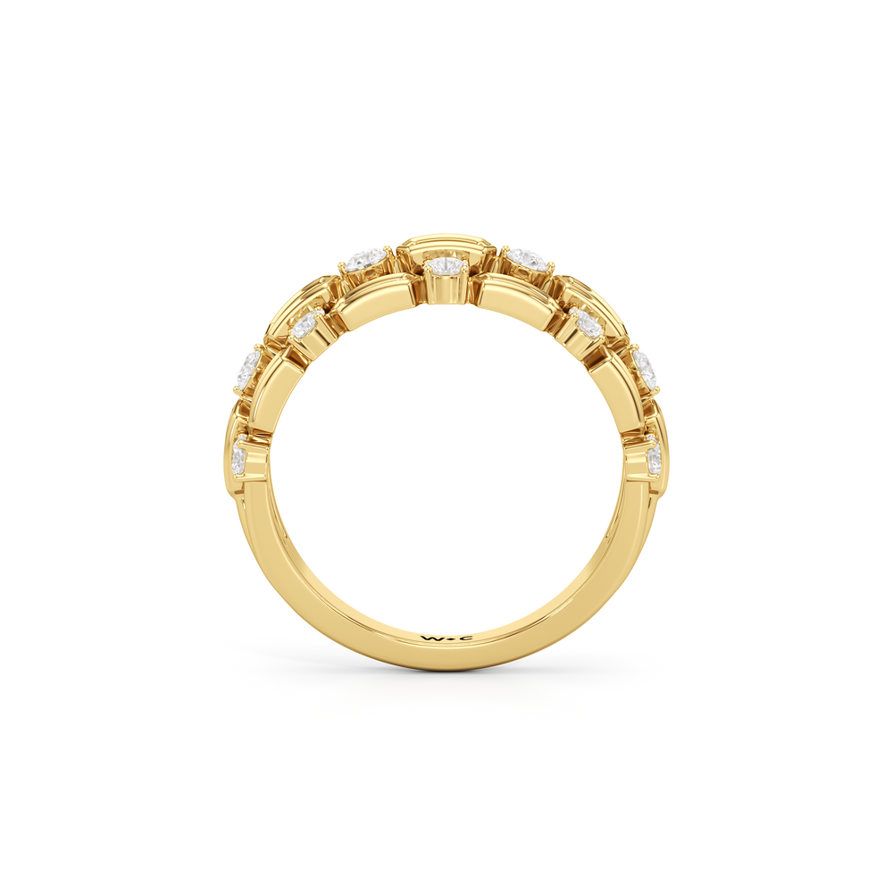 The Olivia Ring with 18K Yellow Gold Vermeil / Lab / 1 Cut Diamond in 14KT 18K Yellow Gold Vermeil / Lab / 1 view 2
