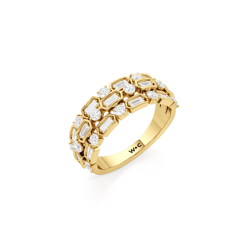 The Olivia Ring with 18K Yellow Gold Vermeil / Lab / 1 Cut Diamond in 14KT 18K Yellow Gold Vermeil / Lab / 1 view 3
