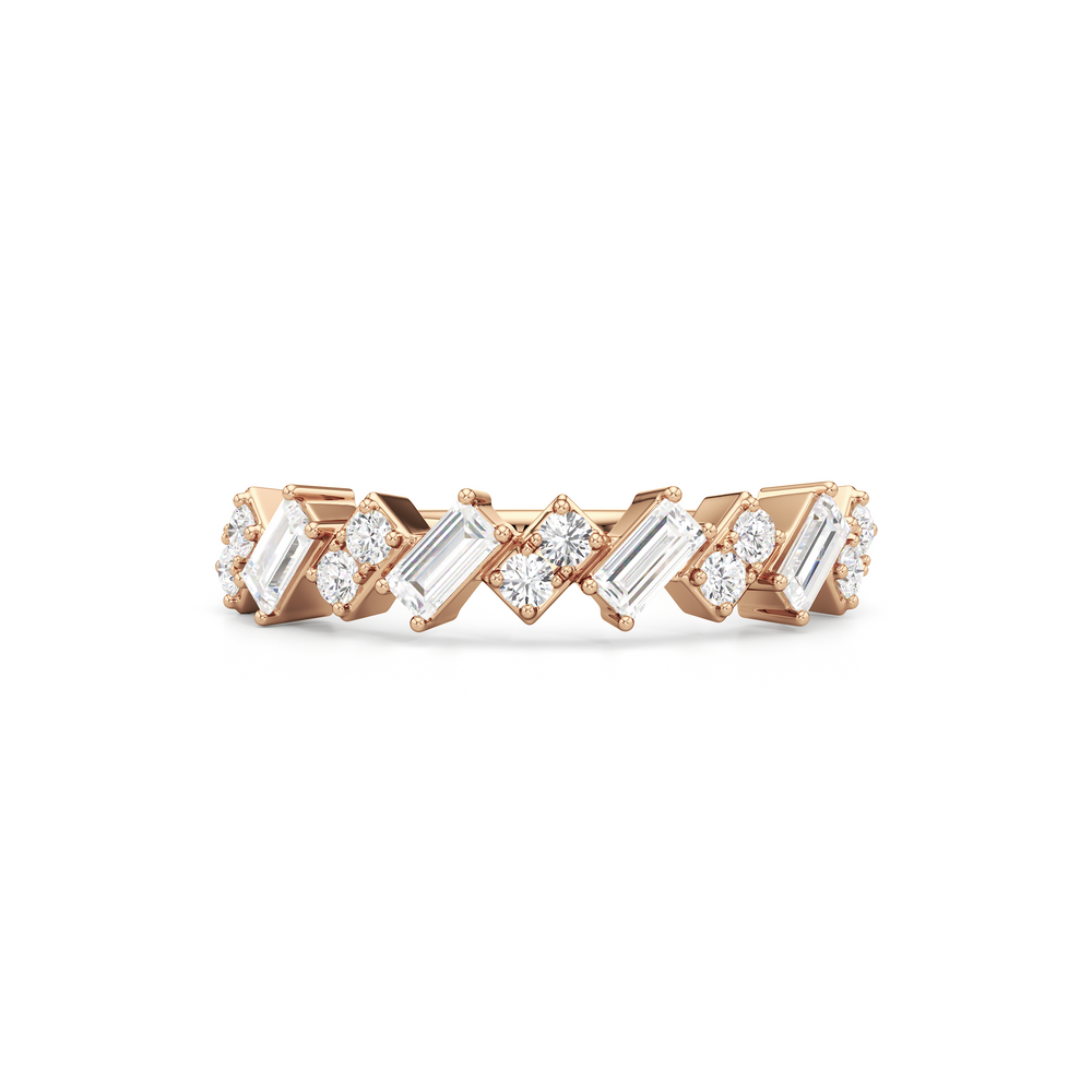 The Demi Ring with 18K Rose Gold Vermeil / Lab / 3/4 Cut Diamond in 14KT 18K Rose Gold Vermeil / Lab / 3/4 view 1
