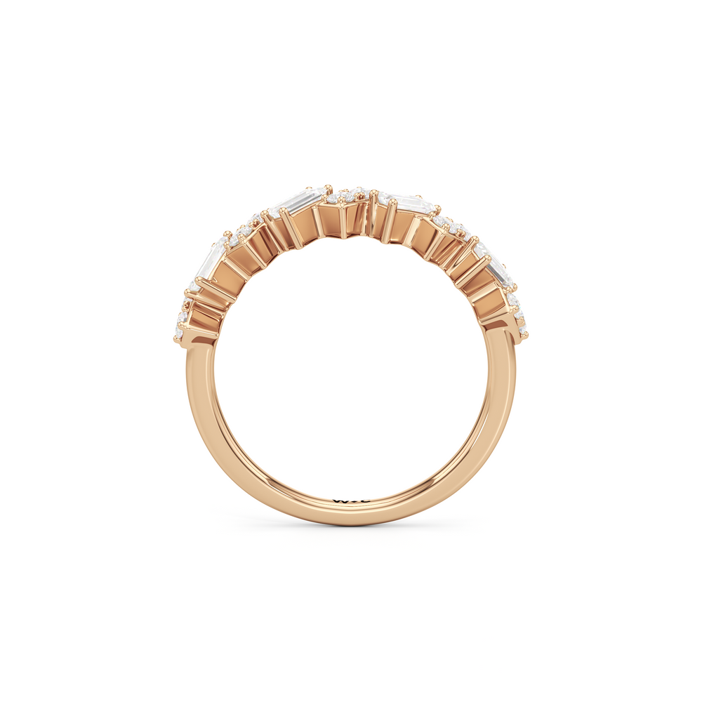 The Demi Ring with 18K Rose Gold Vermeil / Lab / 3/4 Cut Diamond in 14KT 18K Rose Gold Vermeil / Lab / 3/4 view 2
