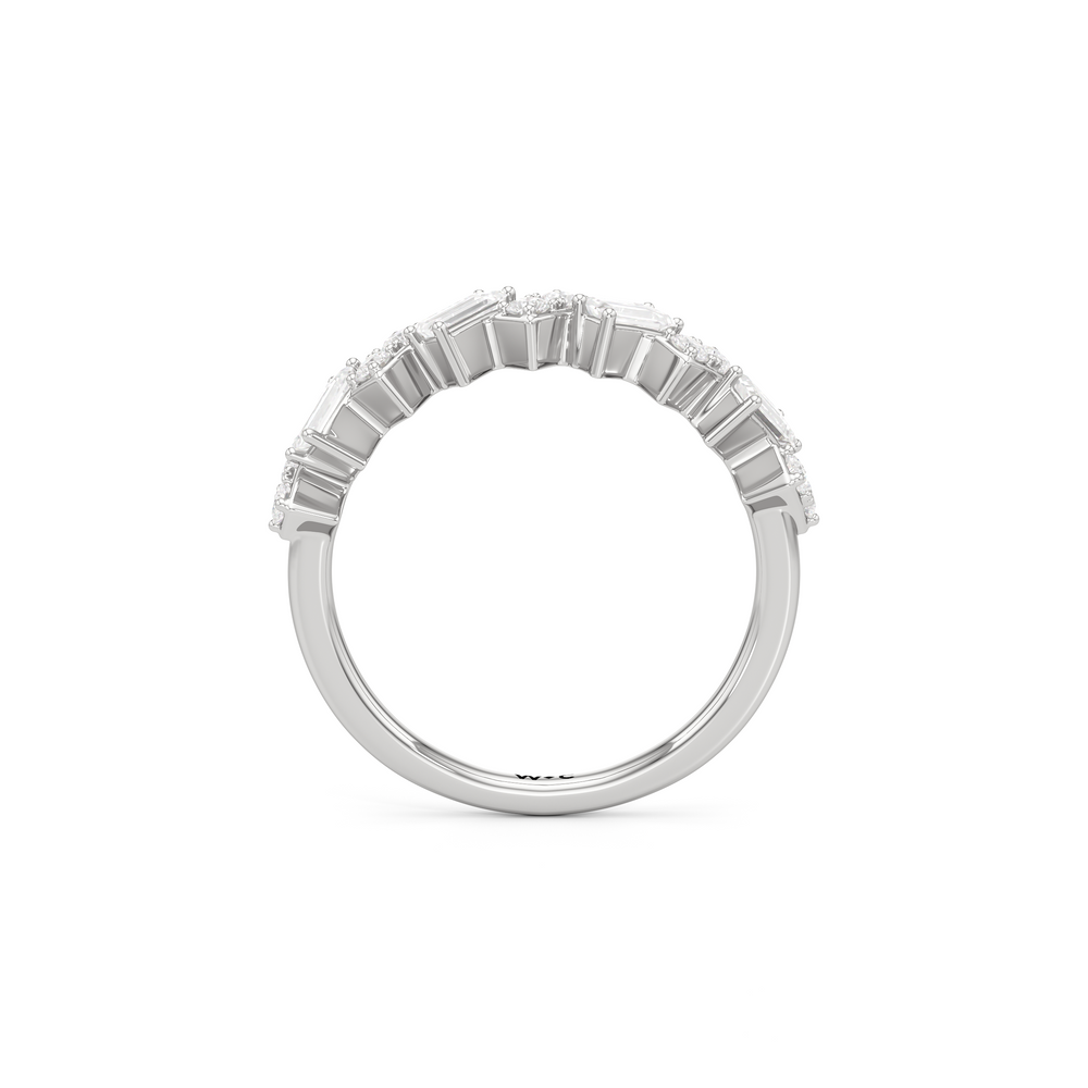The Demi Ring with Sterling Silver / Lab / 3/4 Cut Diamond in 14KT Sterling Silver / Lab / 3/4 view 2
