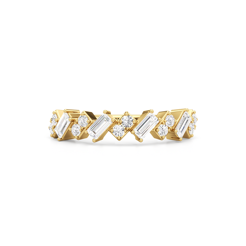 The Demi Ring with 18K Yellow Gold Vermeil / Lab / 3/4 Cut Diamond in 14KT 18K Yellow Gold Vermeil / Lab / 3/4 view 1
