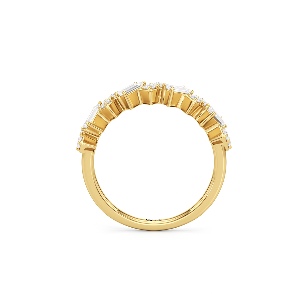 The Demi Ring with 18K Yellow Gold Vermeil / Lab / 3/4 Cut Diamond in 14KT 18K Yellow Gold Vermeil / Lab / 3/4 view 2
