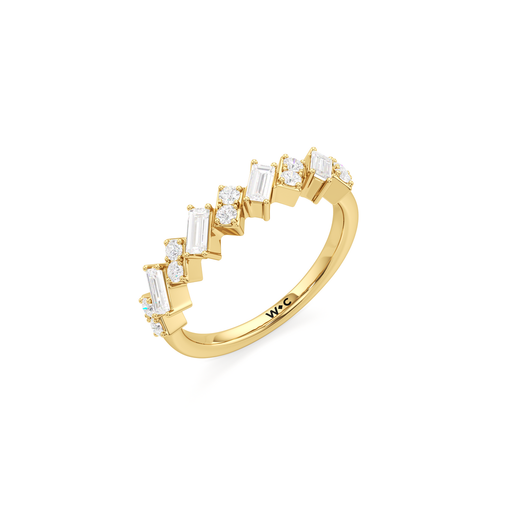 The Demi Ring with 18K Yellow Gold Vermeil / Lab / 3/4 Cut Diamond in 14KT 18K Yellow Gold Vermeil / Lab / 3/4 view 3
