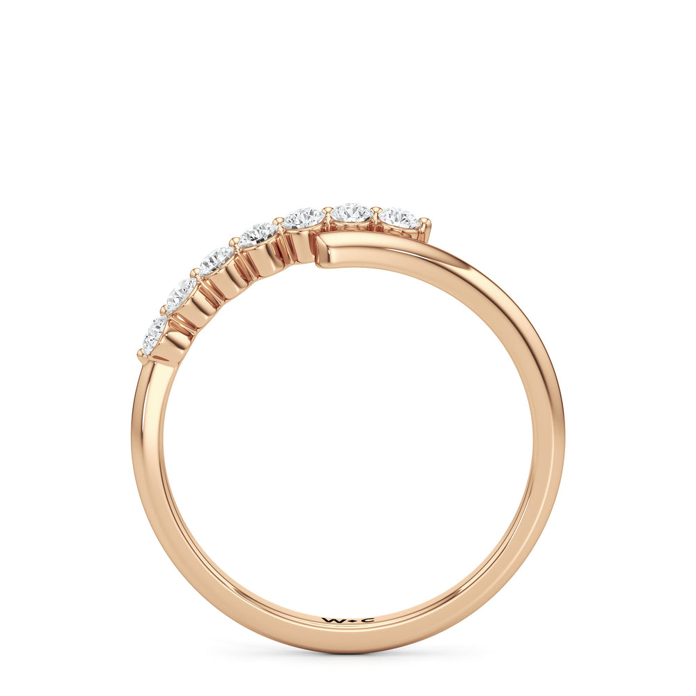 Slim Bypass Diamond Ring with 14KT Rose Gold / Lab / 1/5 Cut Diamond in 14KT Rose Gold / Lab / 1/5 view 2

