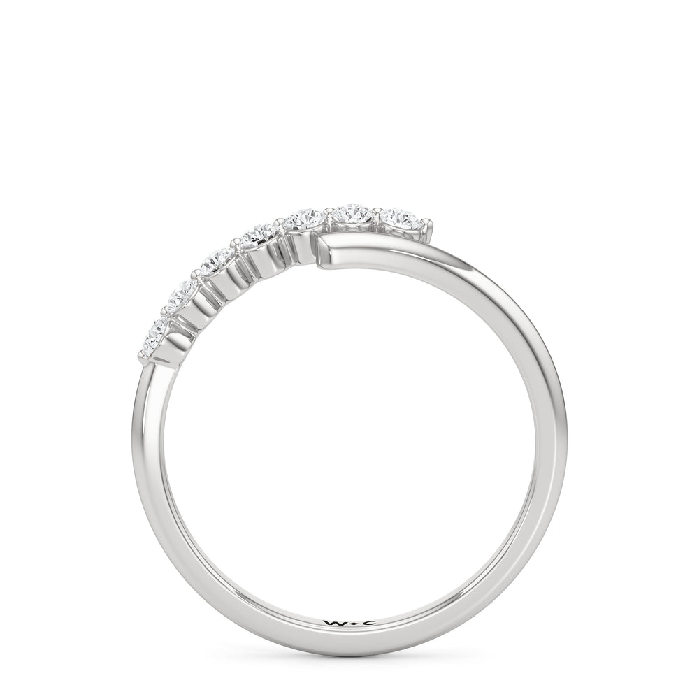 Slim Bypass Diamond Ring with 14KT White Gold / Lab / 1/5 Cut Diamond in 14KT White Gold / Lab / 1/5 view 2
