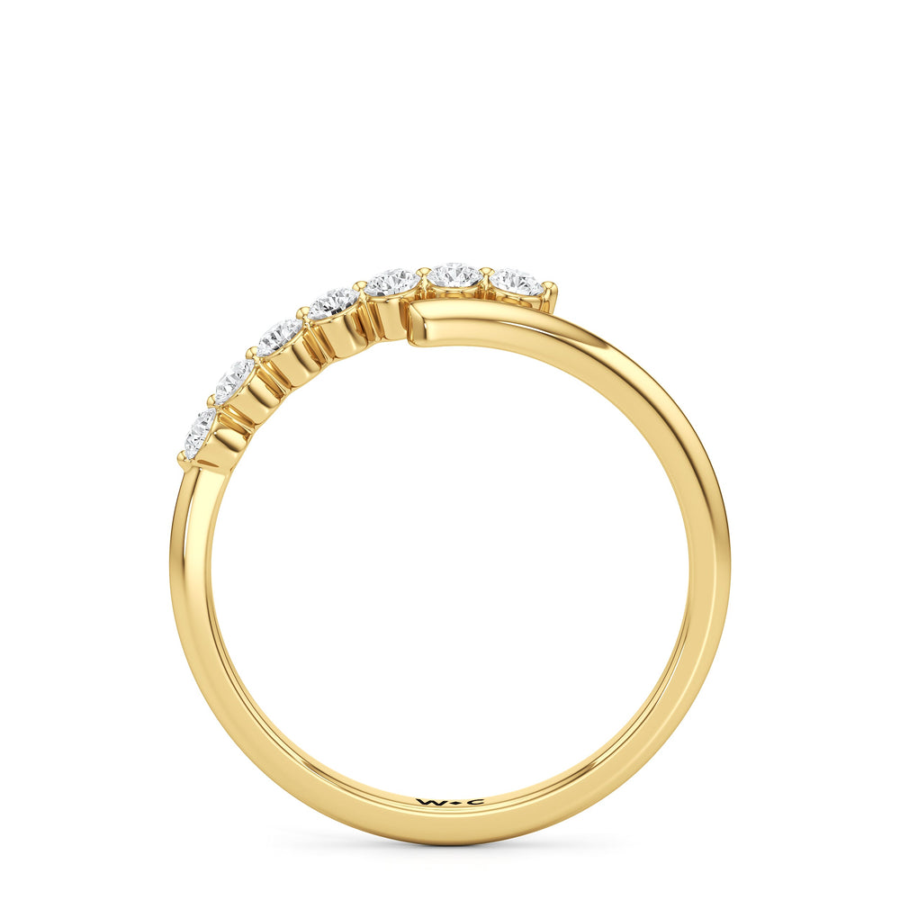 Slim Bypass Diamond Ring with 14KT Yellow Gold / Lab / 1/5 Cut Diamond in 14KT Yellow Gold / Lab / 1/5 view 2
