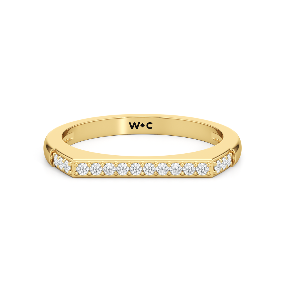 The Scottie Pavé Stacker Ring with 18K Yellow Gold Vermeil / 1/8 / 6.5 Cut Diamond in 14KT 18K Yellow Gold Vermeil / 1/8 / 6.5 view 1

