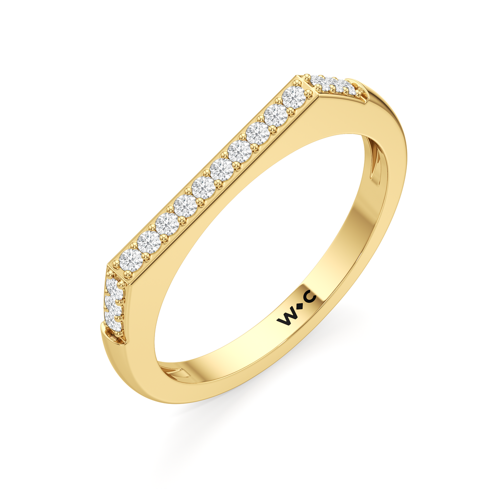 The Scottie Pavé Stacker Ring with 18K Yellow Gold Vermeil / 1/8 / 7 Cut Diamond in 14KT 18K Yellow Gold Vermeil / 1/8 / 7 view 5
