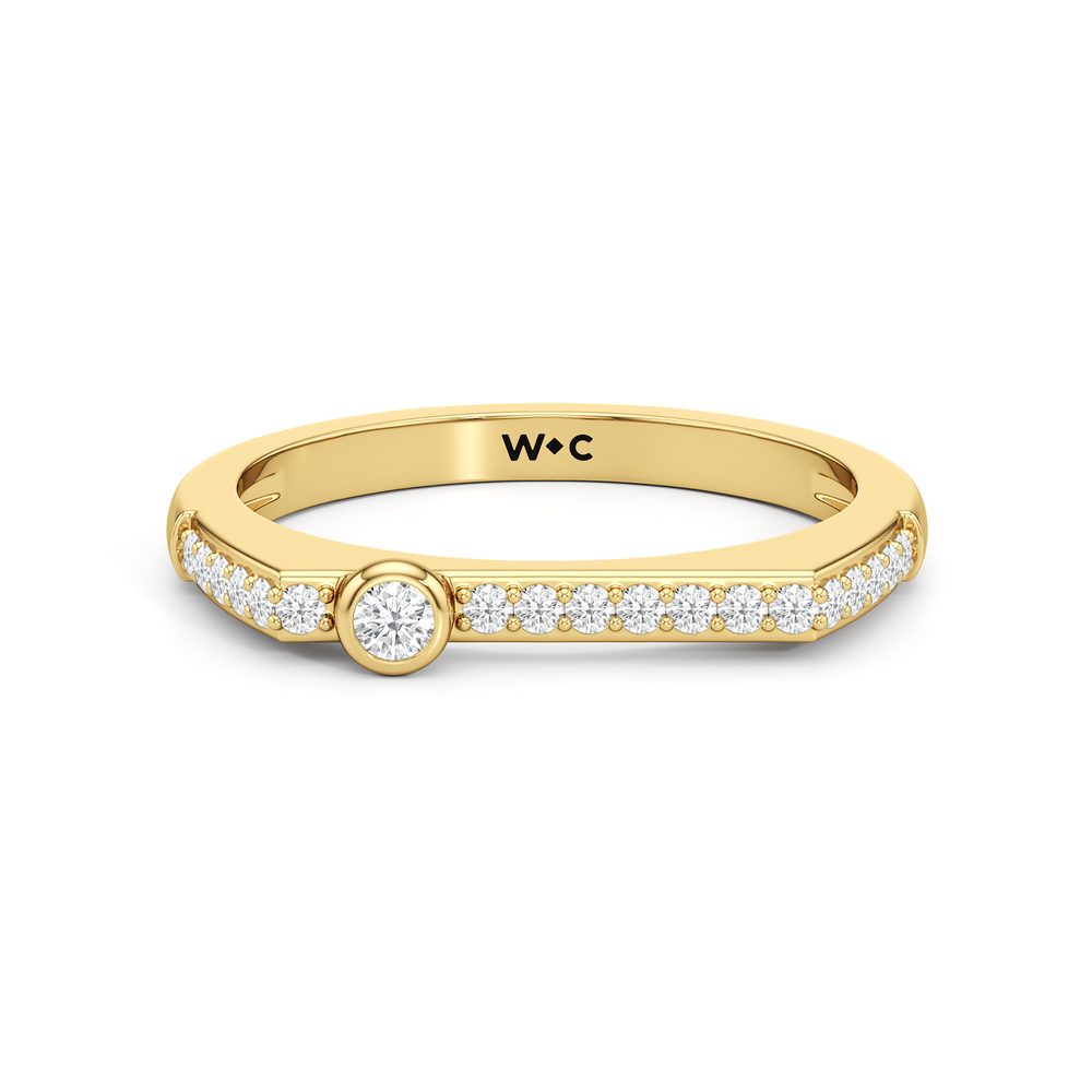 The Scottie Round Stacker Ring with 18K Yellow Gold Vermeil / 1/5 / 6.5 Cut Diamond in 14KT 18K Yellow Gold Vermeil / 1/5 / 6.5 view 1
