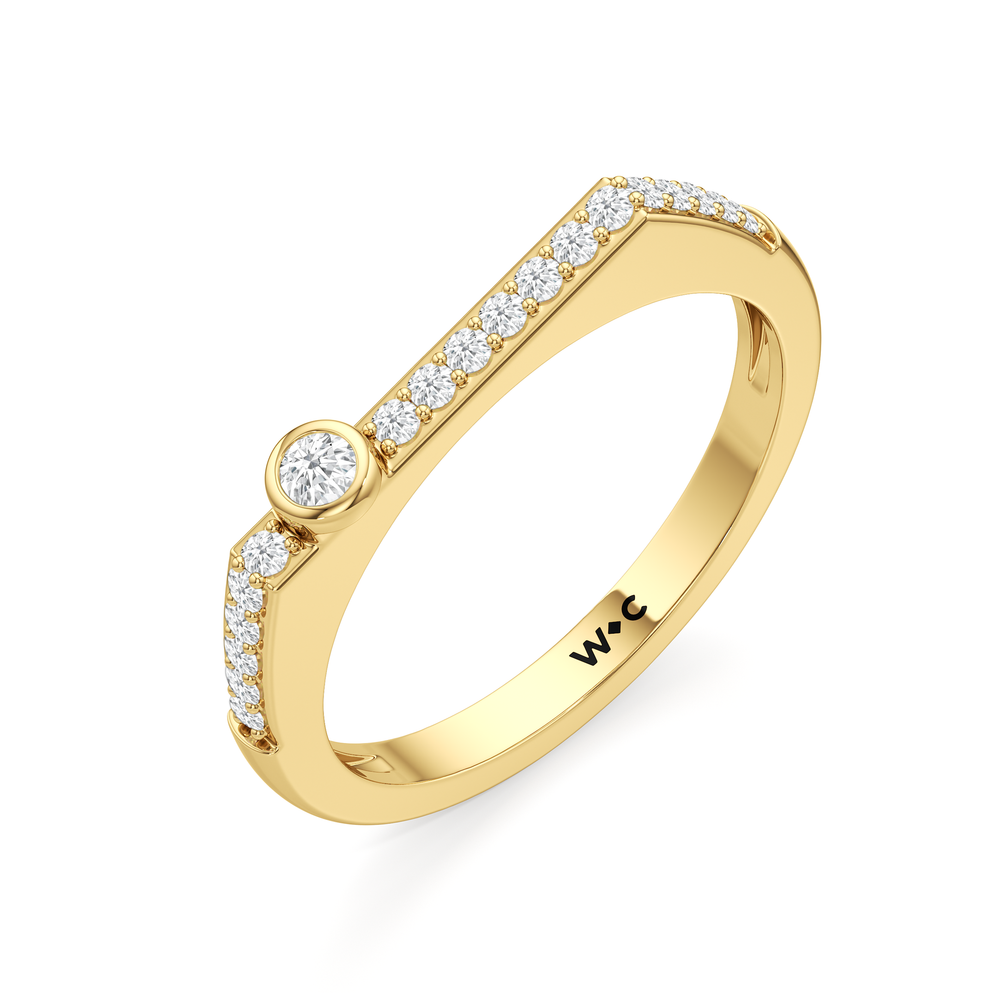 The Scottie Round Stacker Ring with 18K Yellow Gold Vermeil / 1/5 / 6.5 Cut Diamond in 14KT 18K Yellow Gold Vermeil / 1/5 / 6.5 view 6
