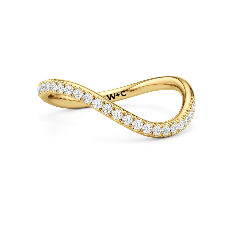 The Leni Pavé Ring with 14KT Yellow Gold / 1/4 / 7 Cut Diamond in 14KT Yellow Gold / 1/4 / 7 view 1
