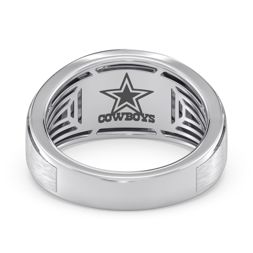 NFL Men's Diamond Band with Platinum / Natural / Cowboys Cut Diamond in 14KT Platinum / Natural / Cowboys view 2
