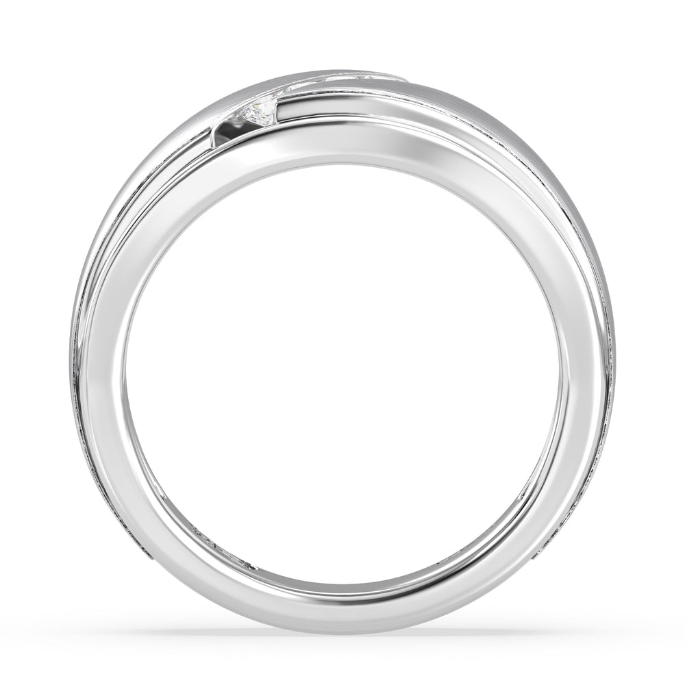 NFL Men's Diamond Band with Platinum / Natural / Cowboys Cut Diamond in 14KT Platinum / Natural / Cowboys view 3

