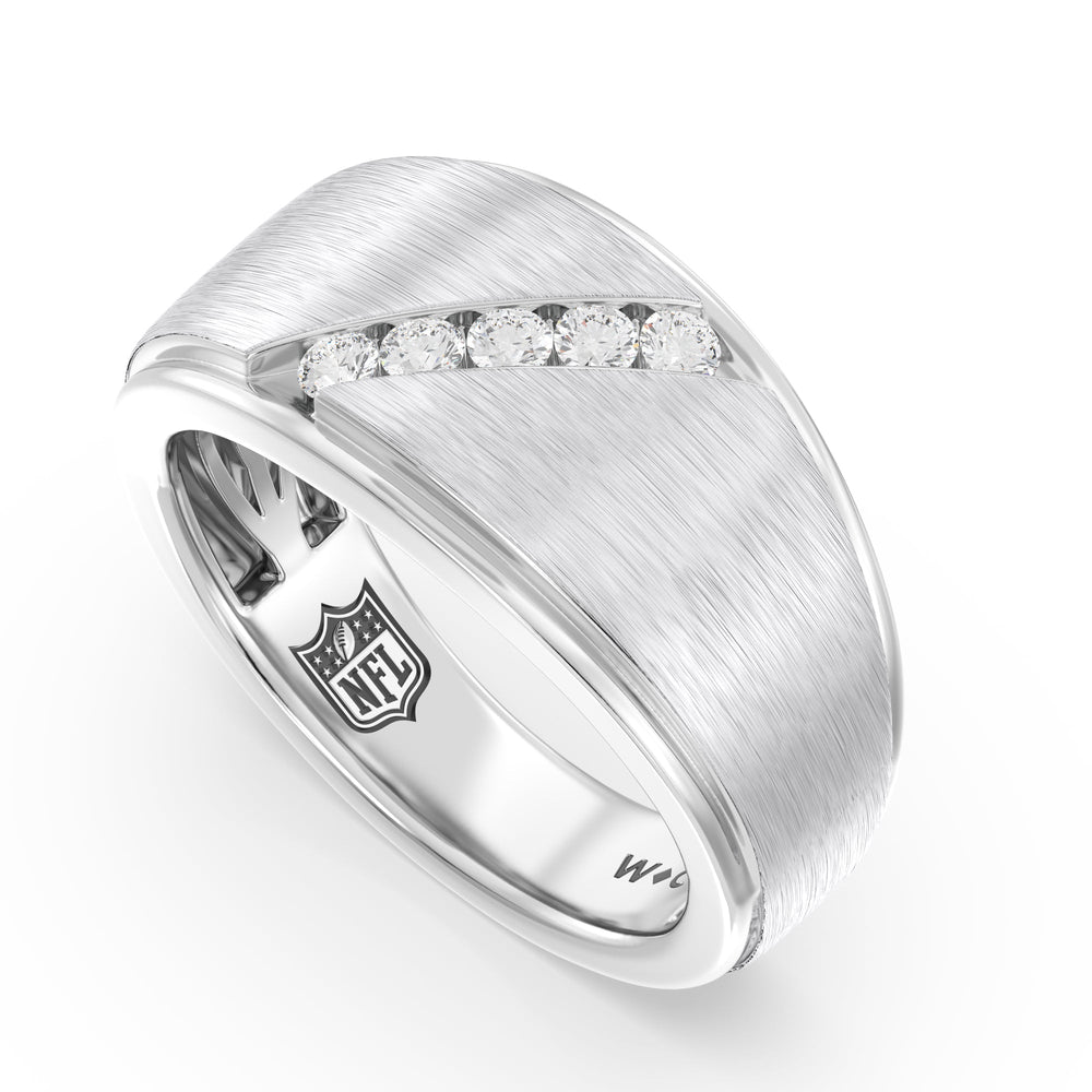NFL Men's Diamond Band with Platinum / Natural / Cowboys Cut Diamond in 14KT Platinum / Natural / Cowboys view 4
