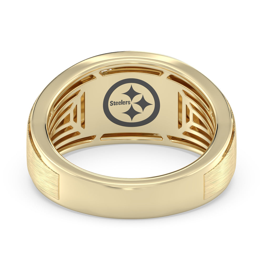 NFL Men's Diamond Band with 18KT Yellow Gold / Natural / Steelers Cut Diamond in 14KT Yellow Gold / Natural / Steelers view 2
