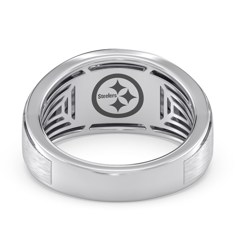 NFL Men's Diamond Band with Platinum / Natural / Steelers Cut Diamond in 14KT Platinum / Natural / Steelers view 2
