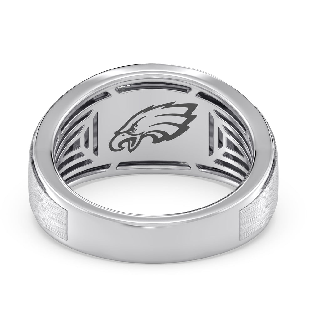 NFL Men's Diamond Band with Platinum / Natural / Eagles Cut Diamond in 14KT Platinum / Natural / Eagles view 2
