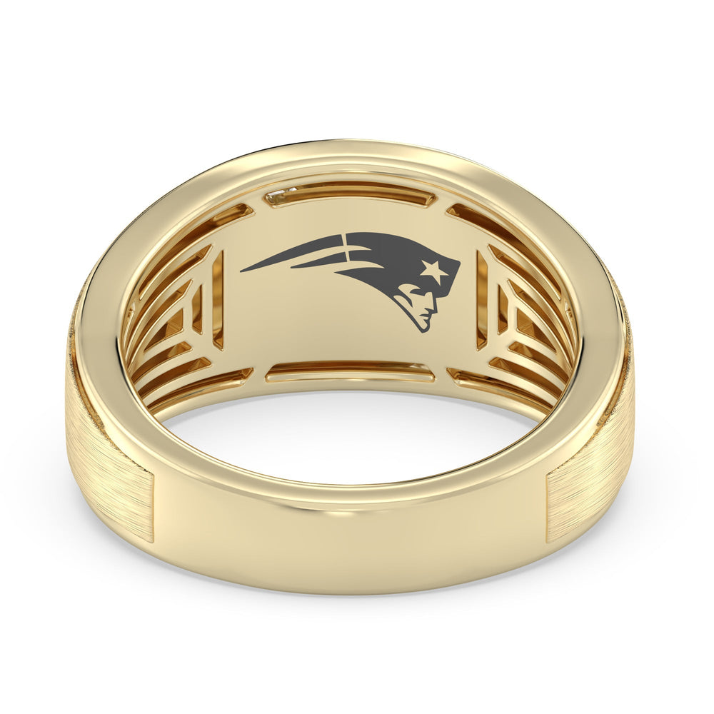 NFL Men's Diamond Band with 18KT Yellow Gold / Natural / Patriots Cut Diamond in 14KT Yellow Gold / Natural / Patriots view 2
