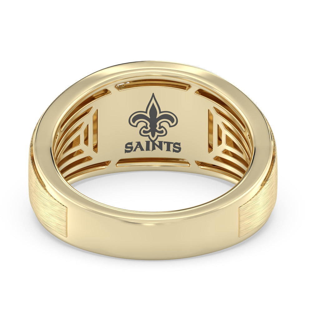 NFL Men's Diamond Band with 18KT Yellow Gold / Natural / Saints Cut Diamond in 14KT Yellow Gold / Natural / Saints view 2
