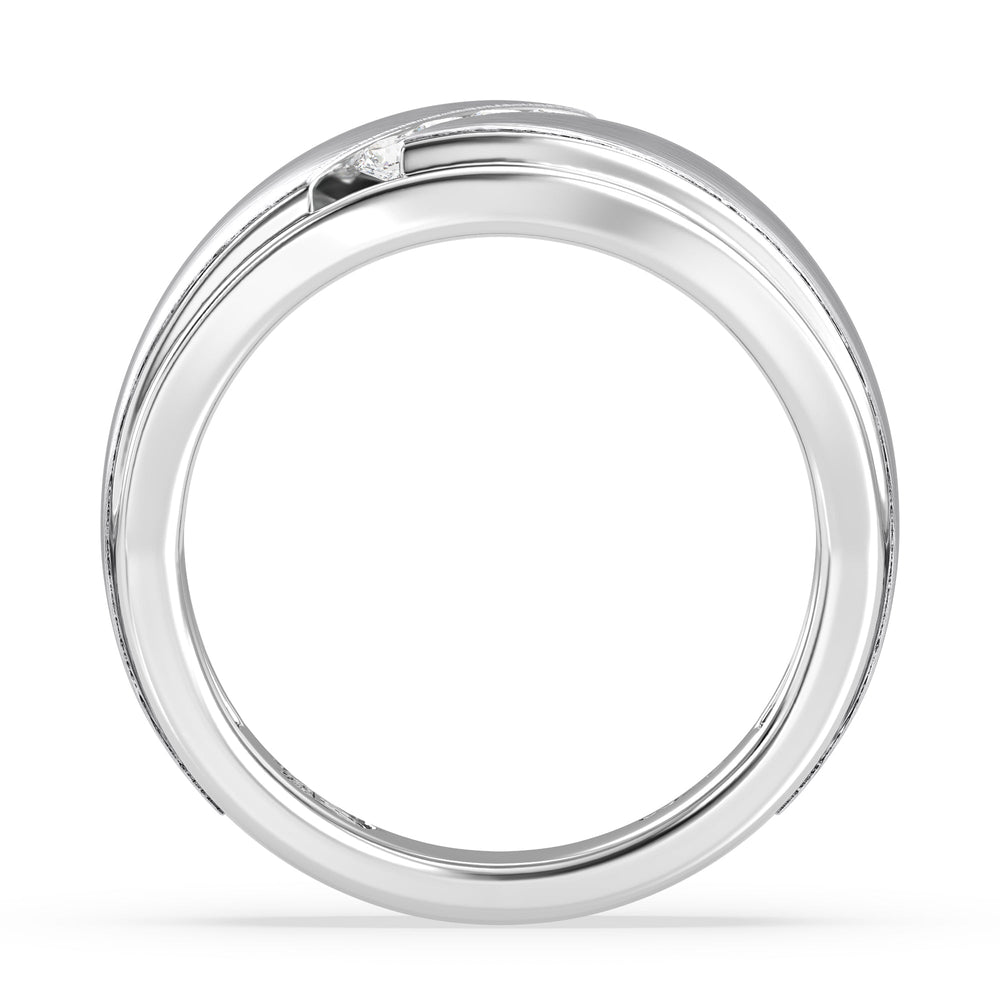 NFL Men's Diamond Band with Platinum / Natural / Saints Cut Diamond in 14KT Platinum / Natural / Saints view 3
