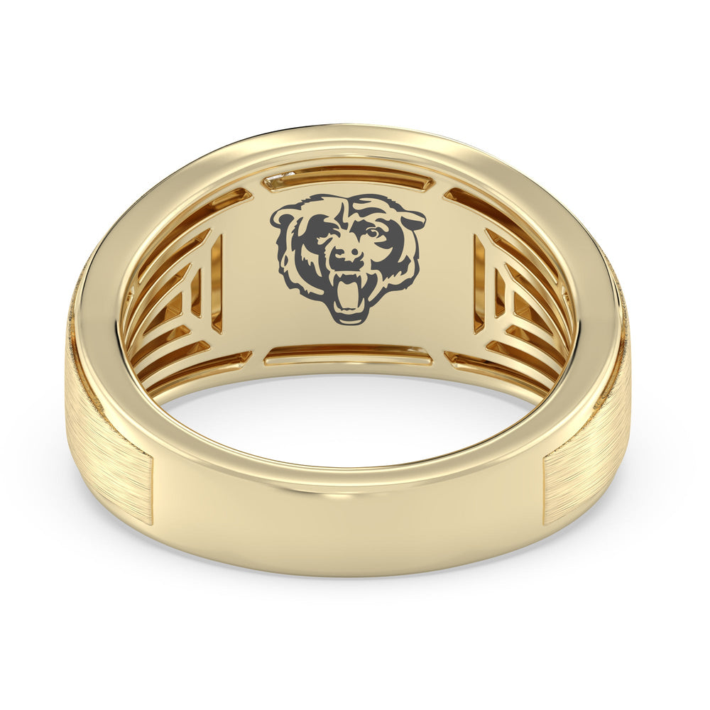 NFL Men's Diamond Band with 18KT Yellow Gold / Natural / Bears Cut Diamond in 14KT Yellow Gold / Natural / Bears view 2
