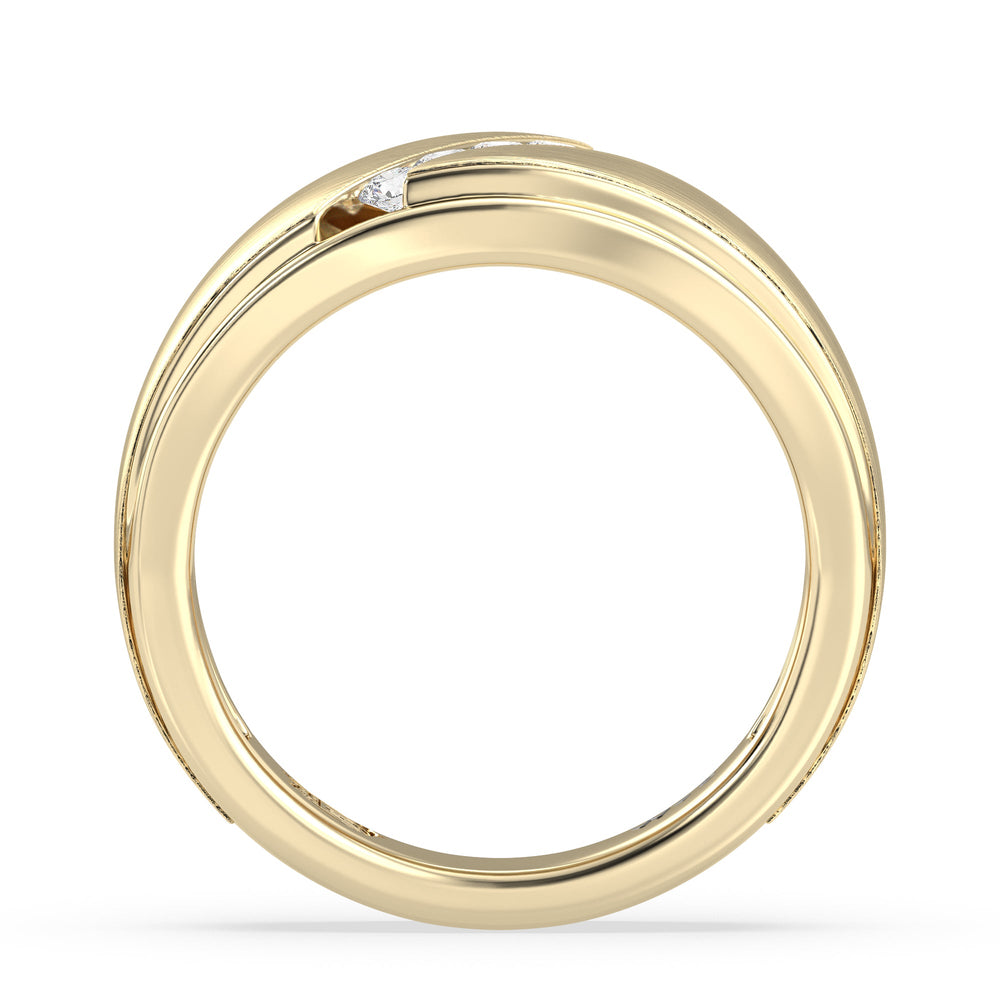 NFL Men's Diamond Band with 18KT Yellow Gold / Natural / Bears Cut Diamond in 14KT Yellow Gold / Natural / Bears view 3
