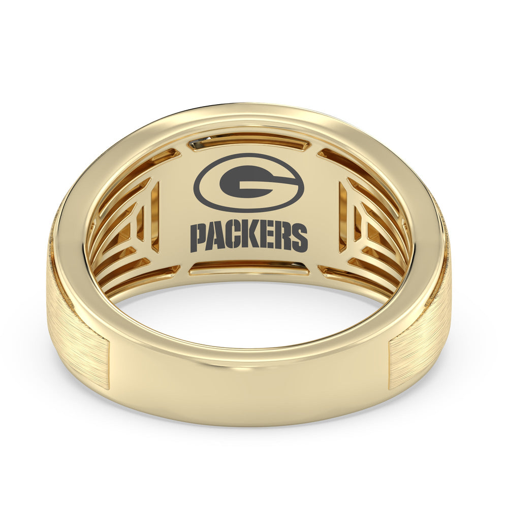 NFL Men's Diamond Band with 18KT Yellow Gold / Natural / Packers Cut Diamond in 14KT Yellow Gold / Natural / Packers view 2
