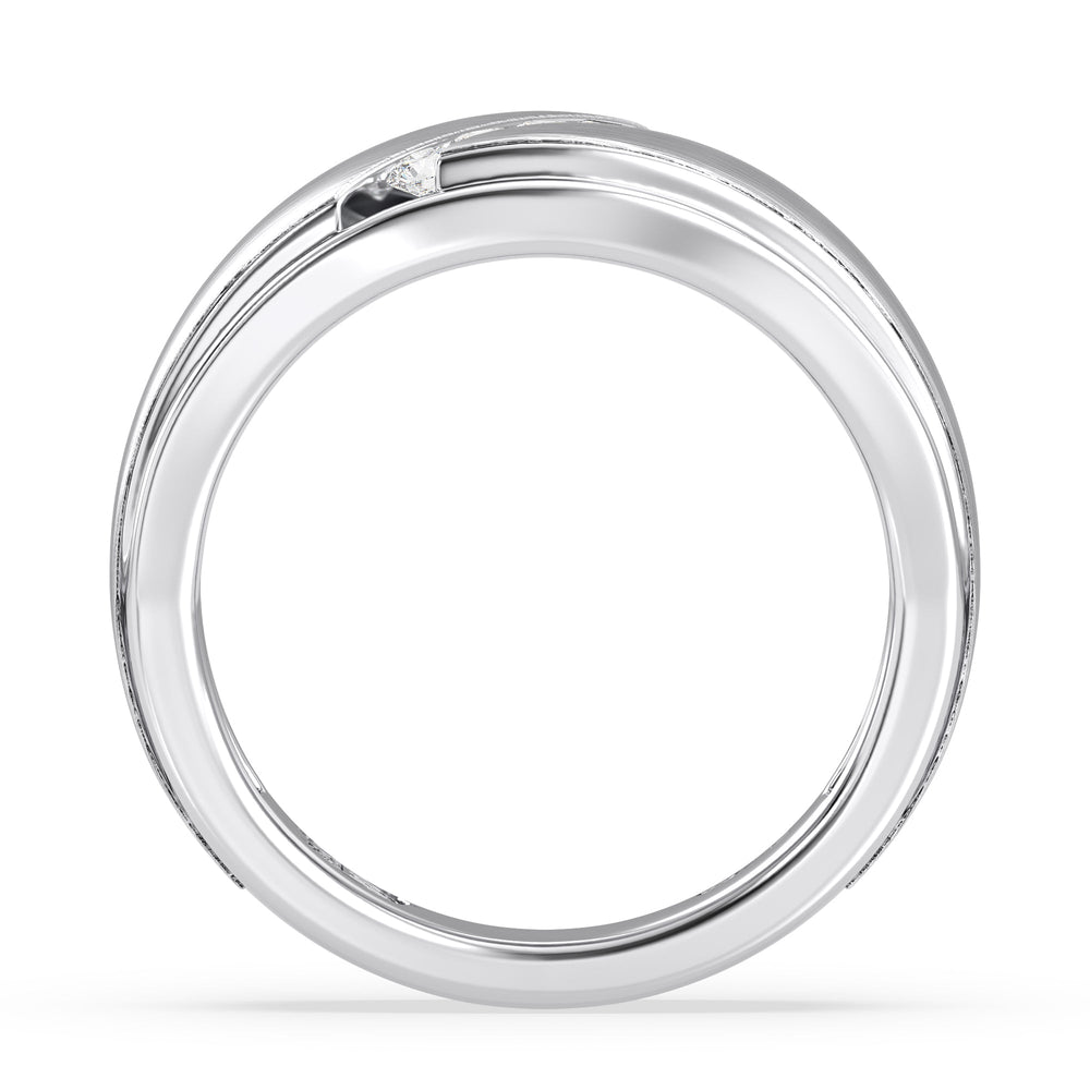 NFL Men's Diamond Band with Platinum / Natural / Packers Cut Diamond in 14KT Platinum / Natural / Packers view 3
