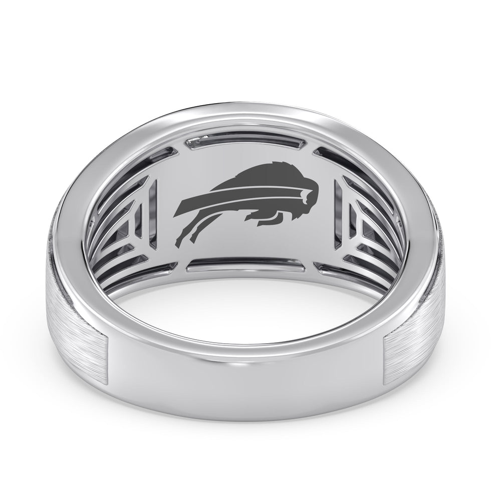 NFL Men's Diamond Band with Platinum / Natural / Bills Cut Diamond in 14KT Platinum / Natural / Bills view 2
