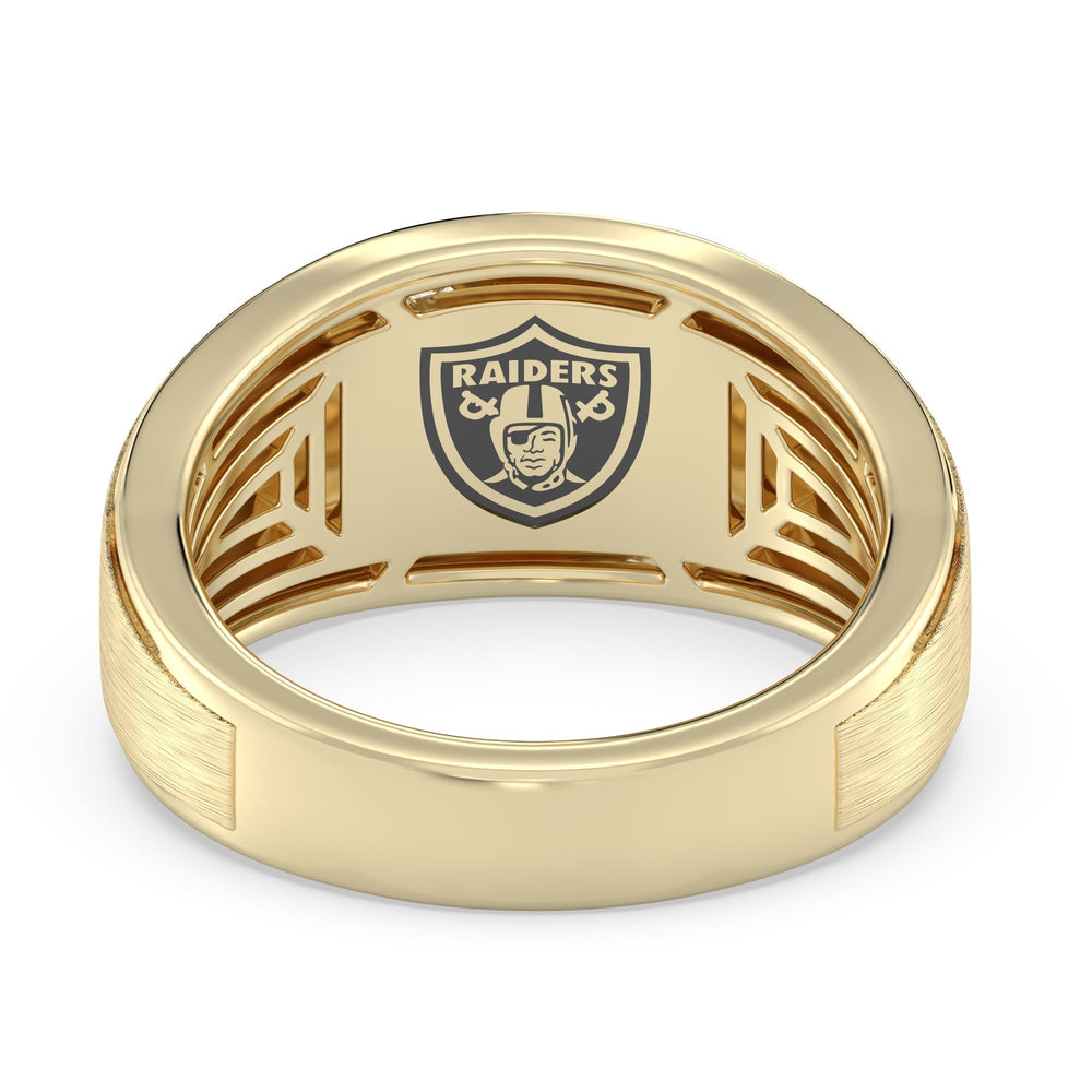 NFL Men's Diamond Band with 18KT Yellow Gold / Natural / Raiders Cut Diamond in 14KT Yellow Gold / Natural / Raiders view 2
