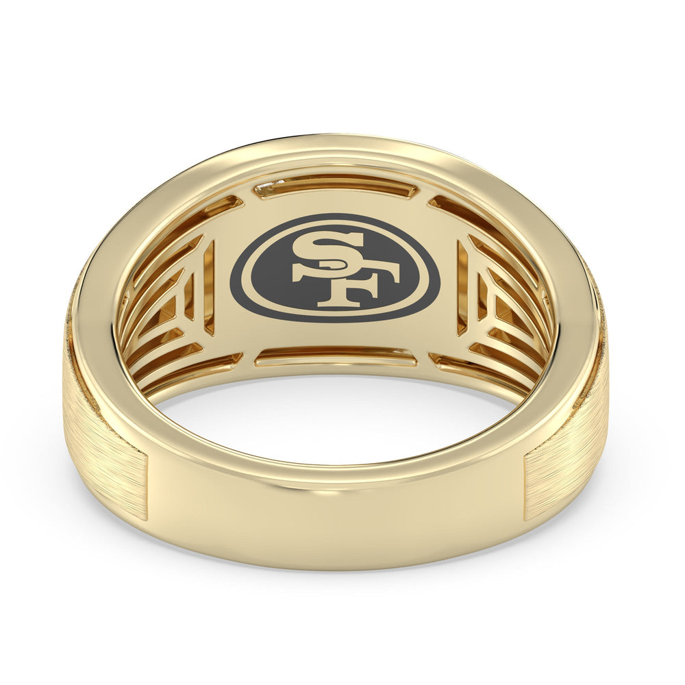 NFL Men's Diamond Band with 18KT Yellow Gold / Natural / 49ers Cut Diamond in 14KT Yellow Gold / Natural / 49ers view 2
