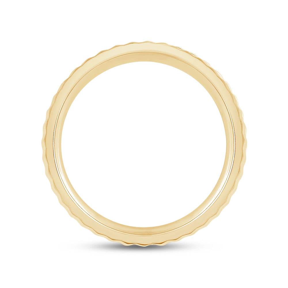 Fluted Men's Ring with 18KT Yellow Gold / 6 Cut Diamond in 14KT Yellow Gold / 6 view 2
