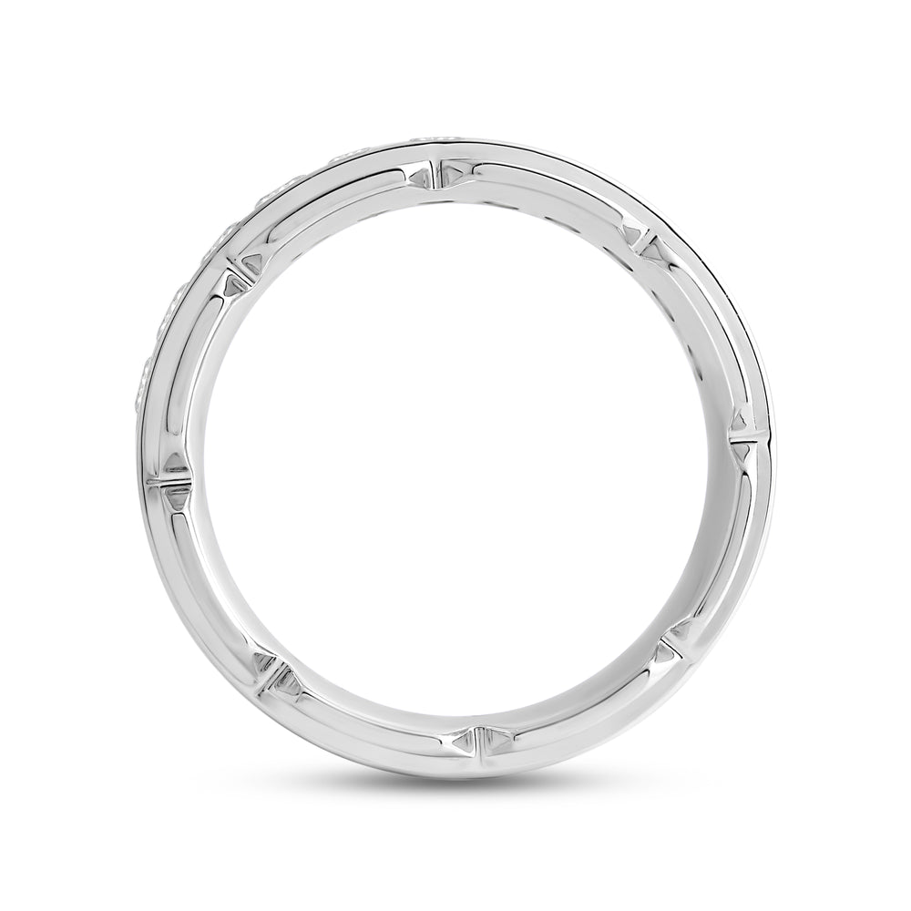 V Frame Men's Ring with 18KT White Gold / Lab / 1 1/8 Cut Diamond in 14KT White Gold / Lab / 1 1/8 view 2
