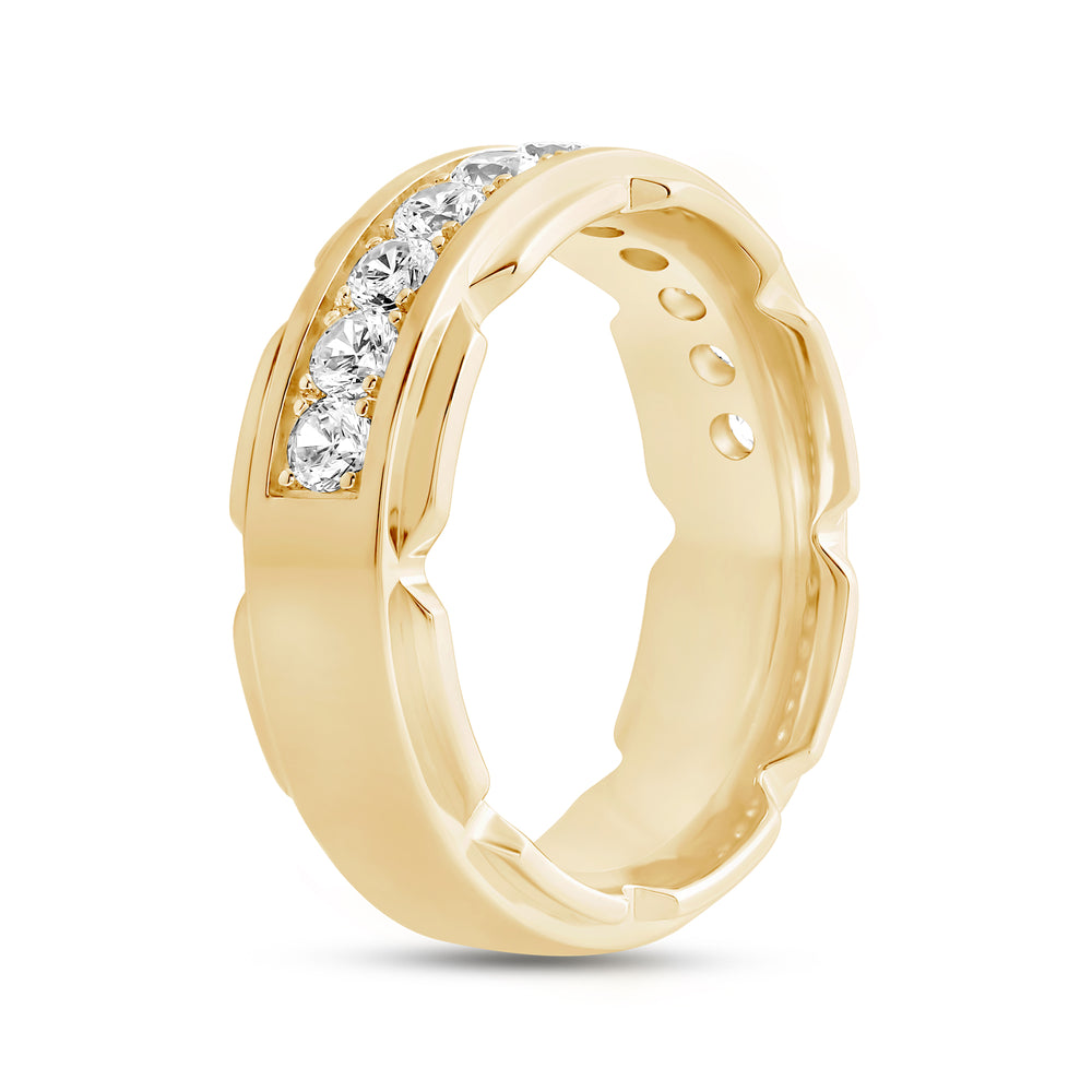 V Frame Men's Ring Size 7.5 with 14KT Yellow Gold / Lab / 1 1/8 Cut Diamond in 14KT Yellow Gold / Lab / 1 1/8 view 4
