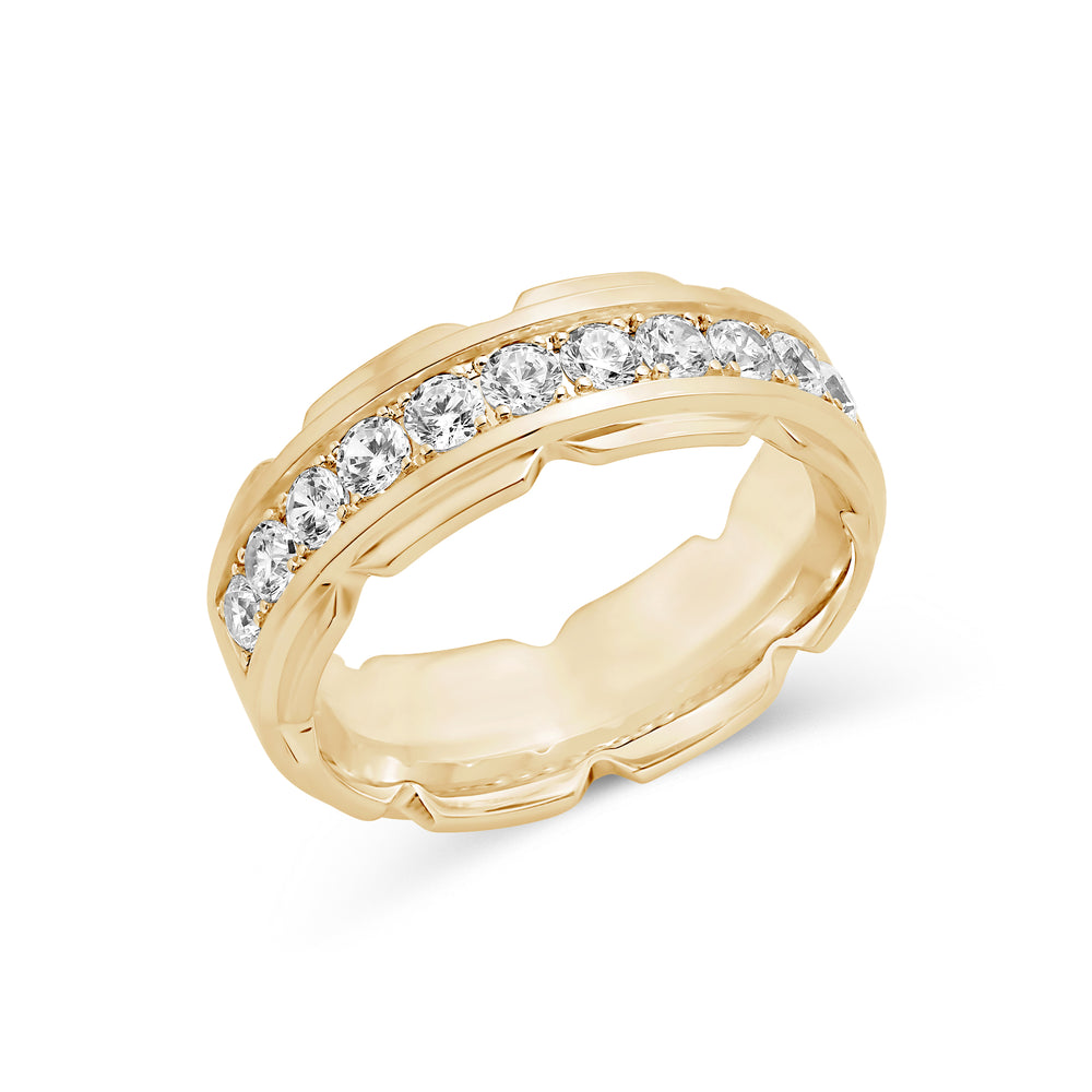 V Frame Men's Ring Size 7.5 with 14KT Yellow Gold / Lab / 1 1/8 Cut Diamond in 14KT Yellow Gold / Lab / 1 1/8 view 3
