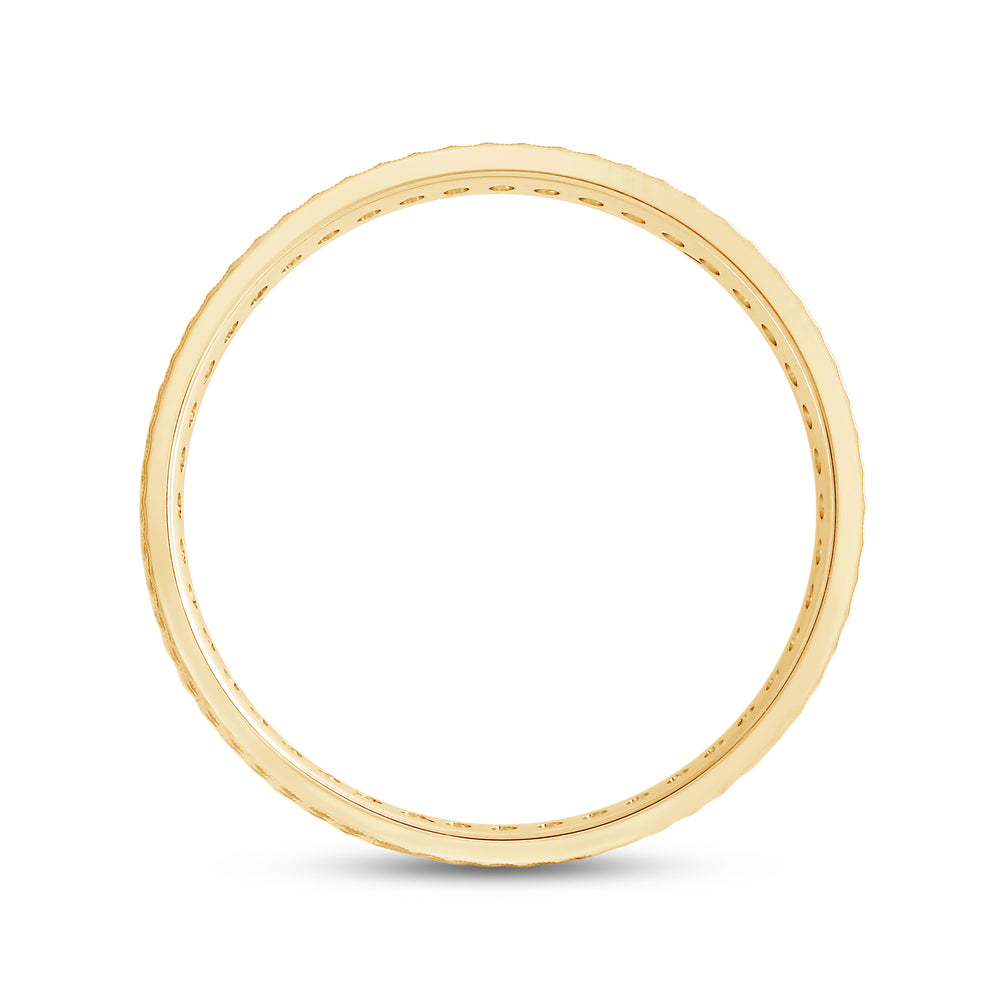 Layered Wave Men's Ring with 18KT Yellow Gold / Lab / 9/10 Cut Diamond in 14KT Yellow Gold / Lab / 9/10 view 2
