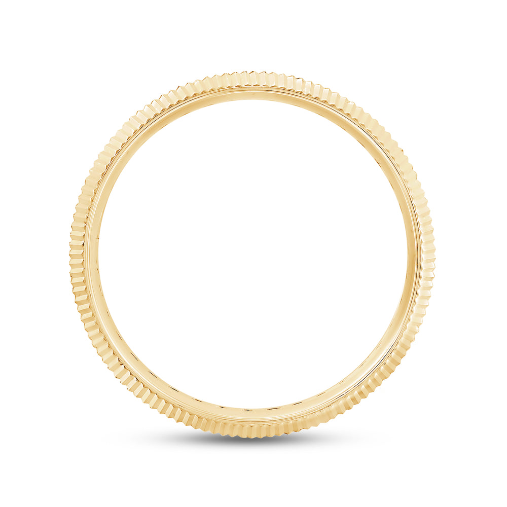 Fluted Frame Men's Ring with 18KT Yellow Gold / Lab / 1 Cut Diamond in 14KT Yellow Gold / Lab / 1 view 2
