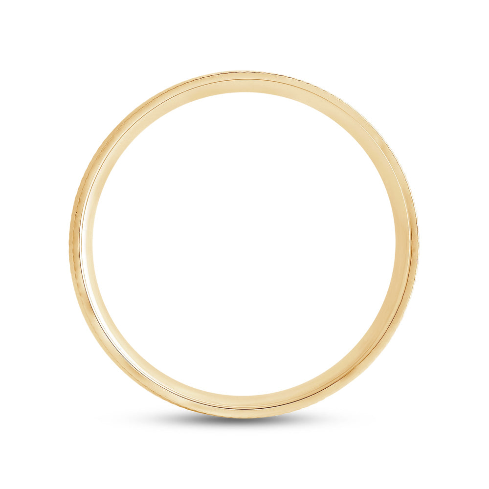 Ribbed Reverse Men's Ring with 18KT Yellow Gold / 6 Cut Diamond in 14KT Yellow Gold / 6 view 2
