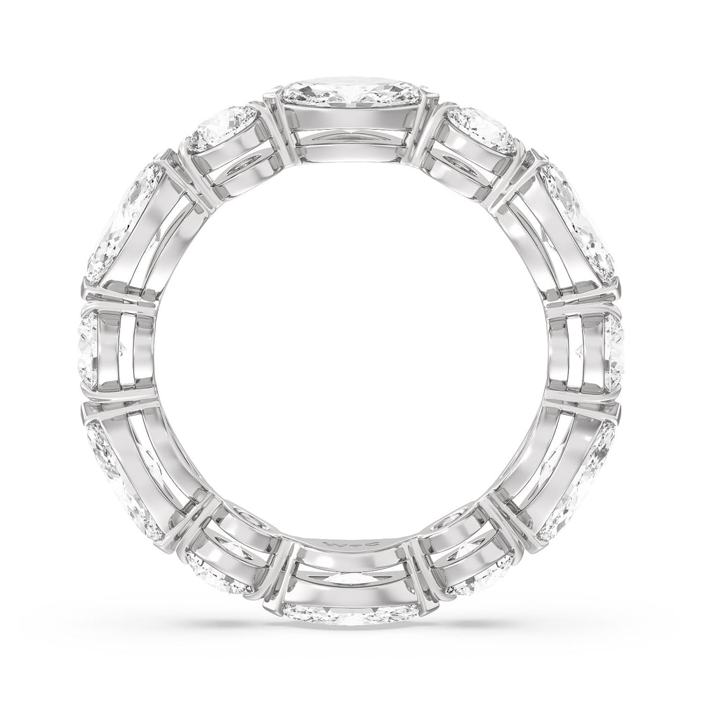East-West Marquise and Round Eternity Ring with Platinum / Natural / 2 1/2 Cut Diamond in 14KT Platinum / Natural / 2 1/2 view 3
