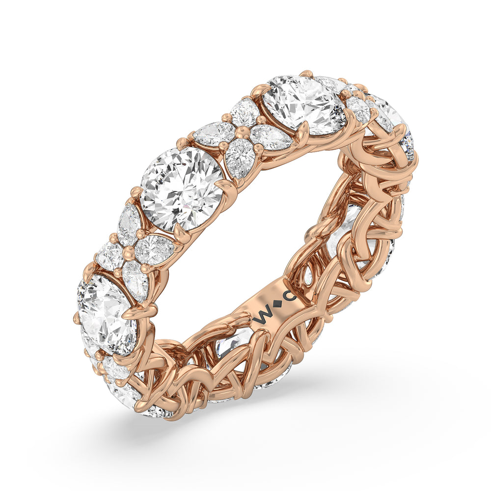 Botanical Eternity Ring with 18KT Rose Gold / Lab / 6 5/8 Cut Diamond in 14KT Rose Gold / Lab / 6 5/8 view 4
